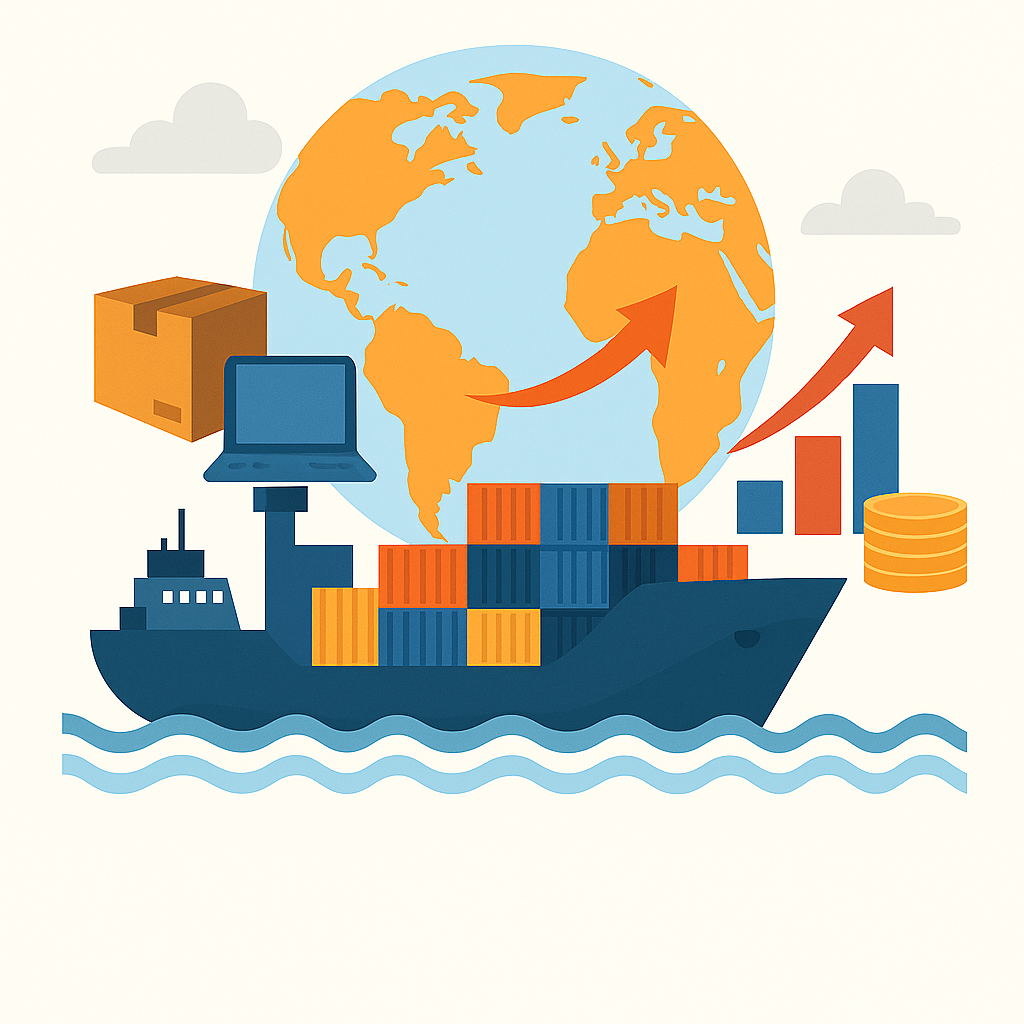 物品の輸出入及び販売のイメージ